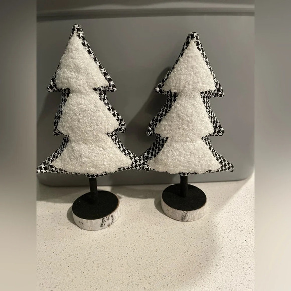 Holiday Time Other - Holiday time black and white plaid pattern fabric trees decor bundle of 2